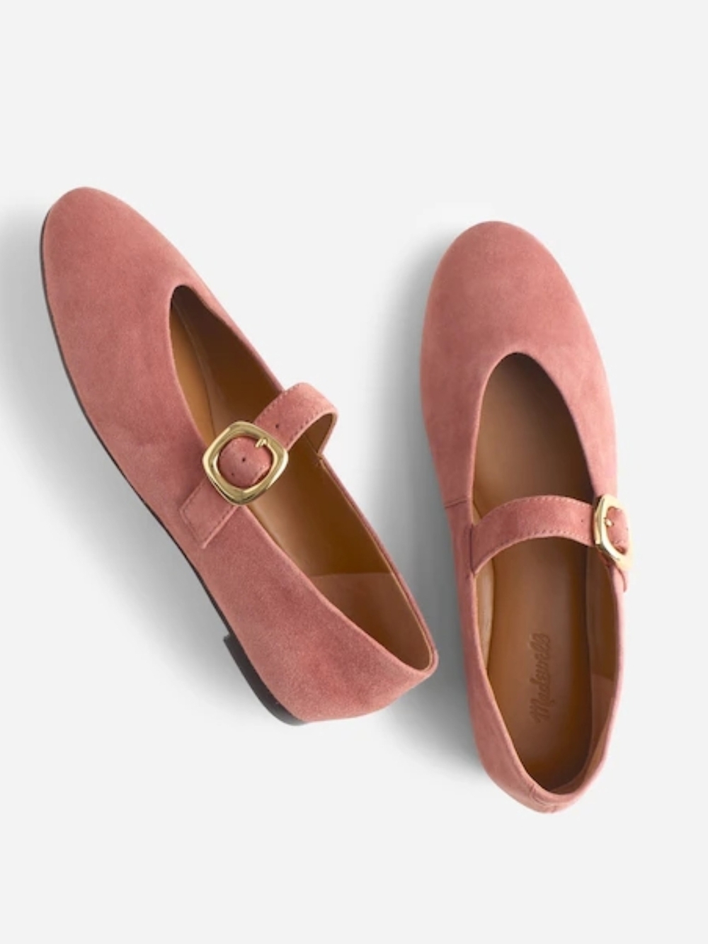 New! Madewell The Remy Mary Jane Flat in Leather Suede Rosy Mauve 7.5 - Picture 1 of 16